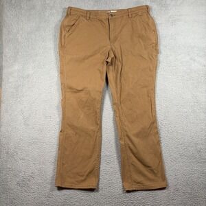 Carhartt Womens‎ 18 Regular Rugged Flex Loose Fit Canvas Work Pants Brown